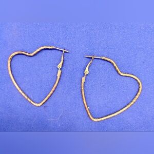 14k Gold-plated Brass Heart Earrings